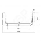 Barra antipânico Tesa 1970 para fechadura de embutir, em inox